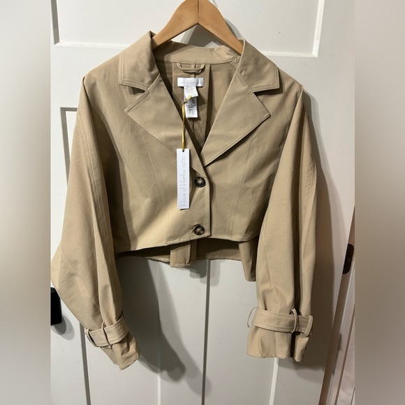 Anthropologie House Of Harlow Cropped Trench Coat Womens One Size Tan - Picture 1 of 5
